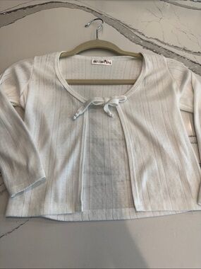 Hanna Sky Girls Pointelle Top Size Small for ages 8-11